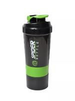 картинка Шейкер Spider bottle с двойным дном 500 мл Зеленый
