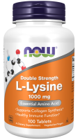 Аминокислота Л-Лизин двойная концентрация NOW L-Lysine 1000 мг 100 капсул