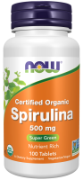 Добавка Спирулина NOW Spirulina ORG 500 мг 100 таблеток