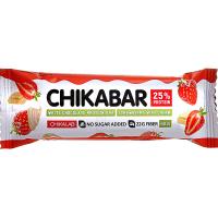 картинка Батончик протеиновый глазированный CHIKALAB с начинкой Клубника со сливками 60 г