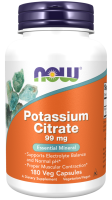 Калий цитрат NOW Potassium Citrate 99 мг 180 капсул