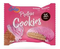 картинка Печенье протеиновое Solvie Protein cookies Розовое мороженое с йогуртовой глазурью 60 г