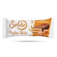 картинка Батончик глазированный Solvie Protein Barre со вкусом и начинкой Арахис и соленая карамель 50 г