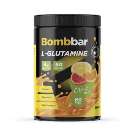 Глютамин Bombbar L-Glutamine 300 г Цитрусовый микс