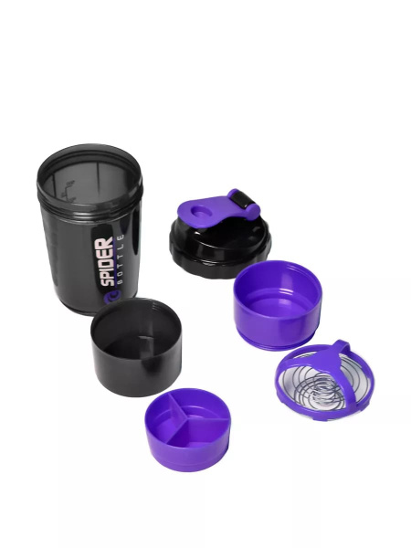 картинка Шейкер Spider bottle с двойным дном 500 мл Фиолетовый
