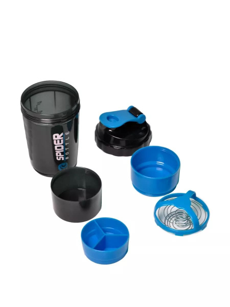 картинка Шейкер Spider bottle с двойным дном 500 мл Синий