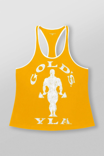 Майка желтая с белыми буквами GOLDS YLA XL