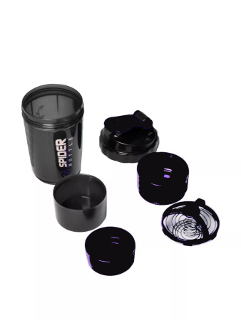Шейкер Spider bottle с двойным дном 500 мл Черный - 1