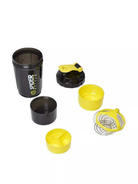 картинка Шейкер Spider bottle с двойным дном 500 мл Желтый