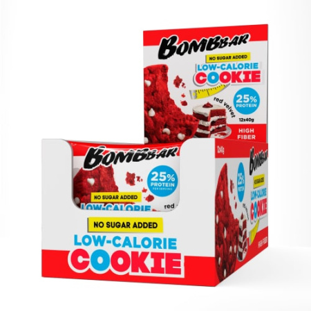 Протеиновое неглазированное печенье Bombbar Protein cookie 40 г Красный бархат